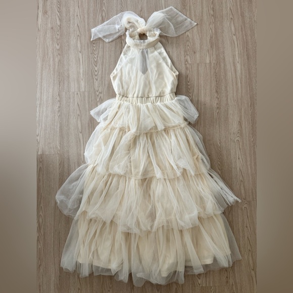 Pinkblush halter tulle ruffle tiered maxi dress nwot - Picture 5 of 5